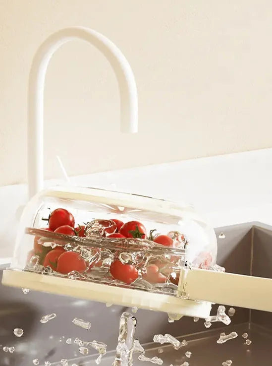 2 in 1 Rinse and Drain Bowl with Lid for Storage